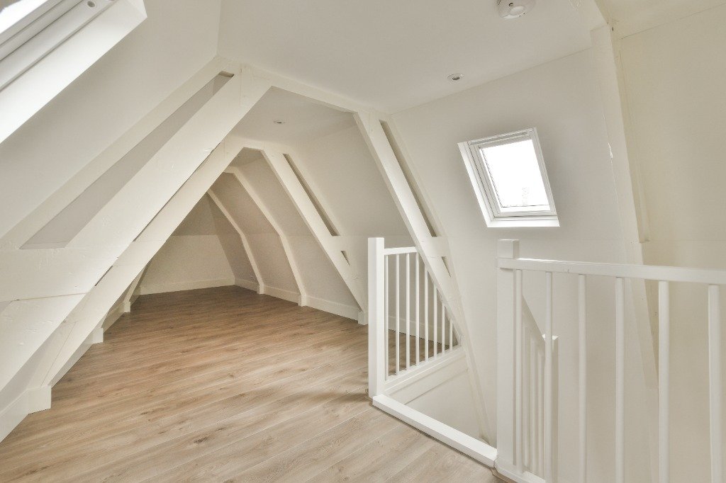 White A-Frame Beamed Landing